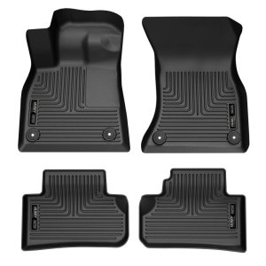 Audi Q5 Floor Liners - Front + Rear - Husky Liners - WeatherBeater - Black - `18-`24 Audi Q5 Floor Liners - Front + Rear - Husky Liners - WeatherBeater - Black - `18-`24